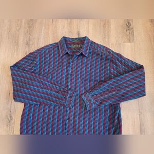 VTG Levi’s Sutter Creek Mens L Shirt Western Country Teal Magenta Aztec Flannel